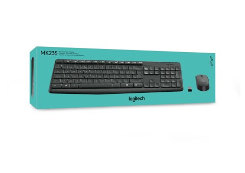 Logitech Zestaw klawiatura + mysz membranowa Logitech MK235 920-007931 (USB 3.0; kolor szary; optyczna) Logitech Zestaw klawiatura + mysz membranowa Logitech MK235 920-007931 (USB 3.0; kolor szary; optyczna)