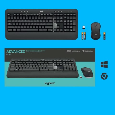 Logitech Zestaw klawiatura + mysz membranowa Logitech MK540 920-008685 (USB; kolor czarny; optyczna; 1000 DPI) Logitech Zestaw klawiatura + mysz membranowa Logitech MK540 920-008685 (USB; kolor czarny; optyczna; 1000 DPI)