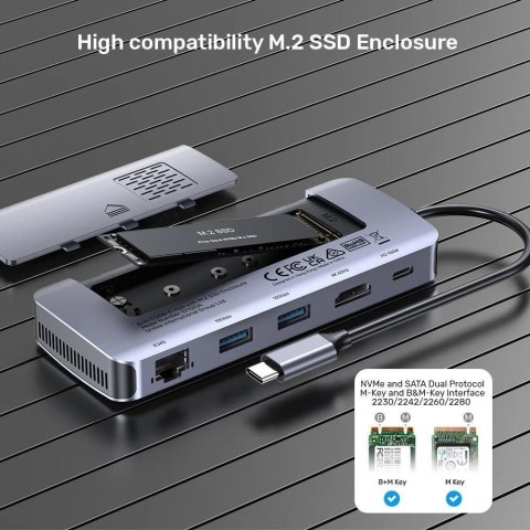 UNITEK UNITEK AKTYWNY HUB USB-C 10GBPS,M.2,HDMI, PD 100W UNITEK UNITEK AKTYWNY HUB USB-C 10GBPS,M.2,HDMI, PD 100W