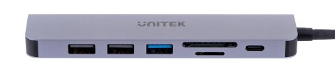 UNITEK UNITEK HUB USB-C 7W1, HDMI 4K, PD 100W, 5GBPS, ALU UNITEK UNITEK HUB USB-C 7W1, HDMI 4K, PD 100W, 5GBPS, ALU