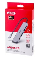 UNITEK UNITEK HUB USB-C 7W1, HDMI 4K, PD 100W, 5GBPS, ALU