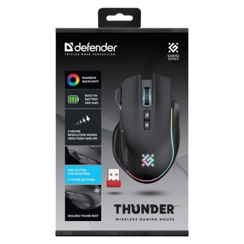 Defender DEFENDER MYSZ GM-213 THUNDER RF 1600dpi 8P CZARNA Defender DEFENDER MYSZ GM-213 THUNDER RF 1600dpi 8P CZARNA