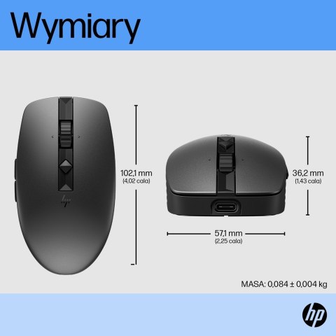 Hewlett-Packard Mysz HP 710 Rechargeable Silent Mouse Black bezprzewodowa z akumulatorem czarna 6E6F2AA Hewlett-Packard Mysz HP 710 Rechargeable Silent Mouse Black bezprzewodowa z akumulatorem czarna 6E6F2AA