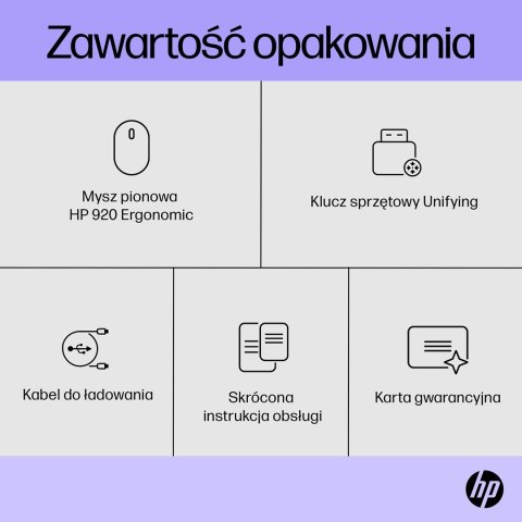 Hewlett-Packard Mysz HP 920 Ergonomic Vertical Mouse Black bezprzewodowa czarna Hewlett-Packard Mysz HP 920 Ergonomic Vertical Mouse Black bezprzewodowa czarna