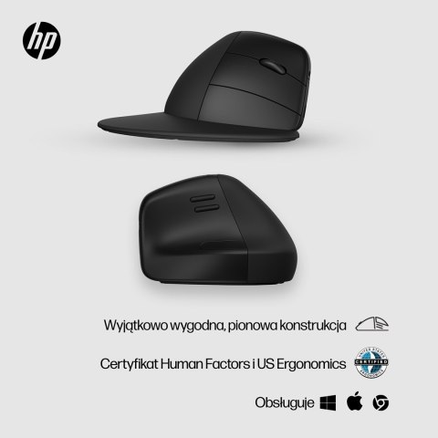 Hewlett-Packard Mysz HP 920 Ergonomic Vertical Mouse Black bezprzewodowa czarna Hewlett-Packard Mysz HP 920 Ergonomic Vertical Mouse Black bezprzewodowa czarna