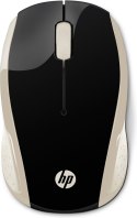Hewlett-Packard Mysz HP Wireless Mouse 200 Silk Gold bezprzewodowa czarno-złota 2HU83AA