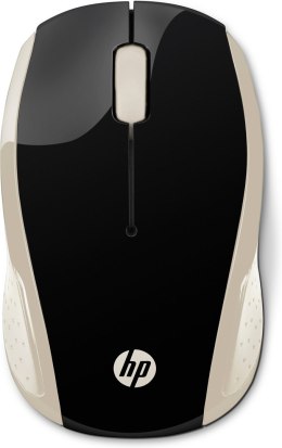 Hewlett-Packard Mysz HP Wireless Mouse 200 Silk Gold bezprzewodowa czarno-złota 2HU83AA