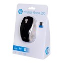 Hewlett-Packard Mysz HP Wireless Mouse 200 Silk Gold bezprzewodowa czarno-złota 2HU83AA