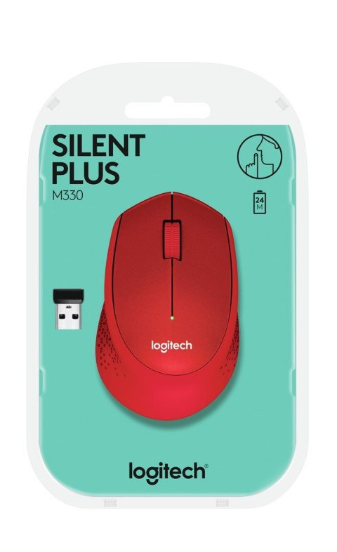 Logitech Mysz Logitech M330 910-004911 (optyczna; 1000 DPI; kolor czerwony) Logitech Mysz Logitech M330 910-004911 (optyczna; 1000 DPI; kolor czerwony)