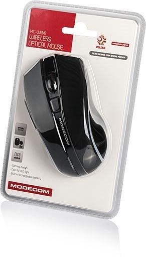 MODECOM Mysz MODECOM WRM1 M-MC-WRM1-100 (optyczna; 1600 DPI; kolor czarny MODECOM Mysz MODECOM WRM1 M-MC-WRM1-100 (optyczna; 1600 DPI; kolor czarny