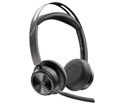 POLY Poly Zestaw słuchawkowy Voyager Focus 2 z certyfikatem Microsoft Teams USB-C-C + przejściówka USB-C/A + podstawka ładująca 9T9J6