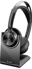 POLY Poly Zestaw słuchawkowy Voyager Focus 2 z certyfikatem Microsoft Teams USB-C-C + przejściówka USB-C/A + podstawka ładująca 9T9J6