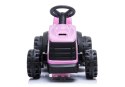 LEAN CARS Traktor z Przyczepą na Akumulator TR1908T Różowy