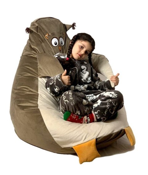 Go Gift Pufa worek sako SOWA brąz-beż L 105x80 Go Gift Pufa worek sako SOWA brąz-beż L 105x80