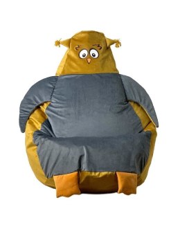 Go Gift Pufa worek sako SOWA złoty-szary XL 130x90