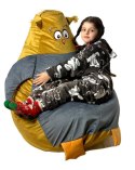 Go Gift Pufa worek sako SOWA złoty-szary XL 130x90