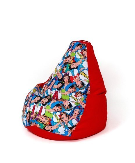 Go Gift Pufa worek sako GRUSZA DRUK czerwony-kobieta XL 130x90 Go Gift Pufa worek sako GRUSZA DRUK czerwony-kobieta XL 130x90