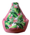 Go Gift Pufa worek sako GRUSZA DRUK róż-flaming XXL 140x100