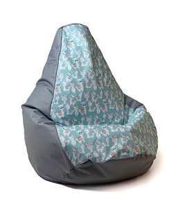 Go Gift Pufa worek sako GRUSZA DRUK szary-lama XXL 140x100
