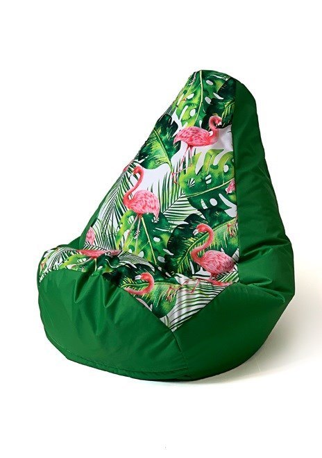 Go Gift Pufa worek sako GRUSZA DRUK zielony-flaming L 105x80 Go Gift Pufa worek sako GRUSZA DRUK zielony-flaming L 105x80