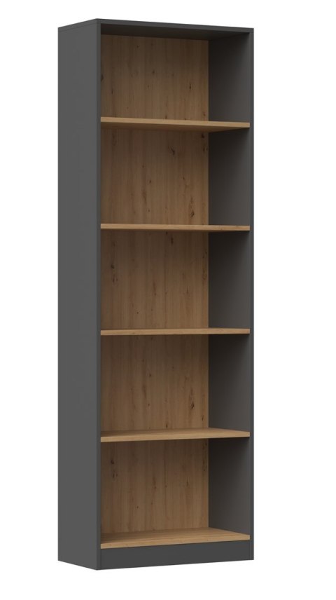 TOP E SHOP Regał R60 60x30xH182 antracyt/artisan