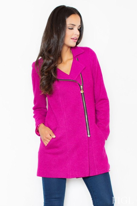 Płaszcz Damski Model M405 Dark Pink - Figl Płaszcz Damski Model M405 Dark Pink - Figl