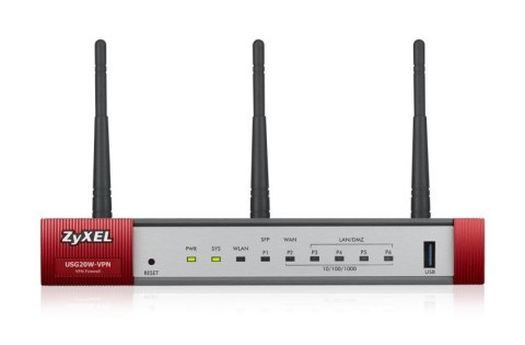 ZyXEL Firewall Zyxel USG 20W-VPN 1xWAN 4xLAN 1xWAN/LAN WiFi 5 SPI firewall: 350 Mbps Max. IPsec VPN: 10 ZyXEL Firewall Zyxel USG 20W-VPN 1xWAN 4xLAN 1xWAN/LAN WiFi 5 SPI firewall: 350 Mbps Max. IPsec VPN: 10