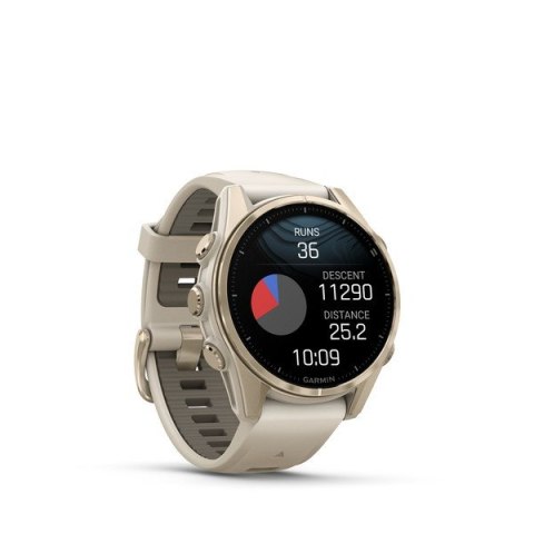 Garmin Garmin Fenix 8 43 mm AMOLED Sapphire Soft gold z piaskowo-beżowym paskiem Garmin Garmin Fenix 8 43 mm AMOLED Sapphire Soft gold z piaskowo-beżowym paskiem