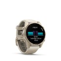 Garmin Garmin Fenix 8 43 mm AMOLED Sapphire Soft gold z piaskowo-beżowym paskiem