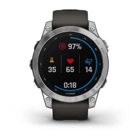Garmin Zegarek Garmin Fenix 7 Standard Edition (47 mm) Silver / Graphite Band Garmin Zegarek Garmin Fenix 7 Standard Edition (47 mm) Silver / Graphite Band