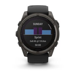 Garmin Zegarek Garmin Fenix 8 Solar Sapphire Titanium Carbon Grey DLC Black