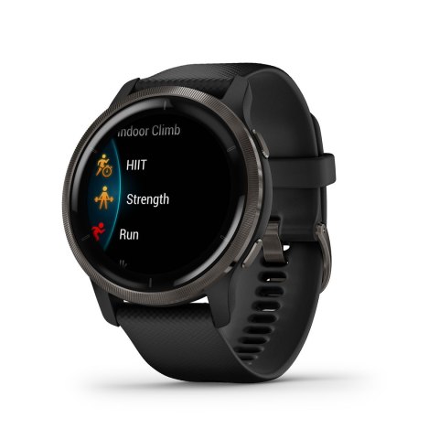 Garmin Zegarek Garmin Venu 2 (45 mm) Slate Stainless Steel Bezel / Black Case / Silicone Band Garmin Zegarek Garmin Venu 2 (45 mm) Slate Stainless Steel Bezel / Black Case / Silicone Band