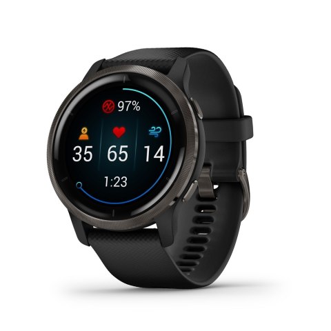 Garmin Zegarek Garmin Venu 2 (45 mm) Slate Stainless Steel Bezel / Black Case / Silicone Band Garmin Zegarek Garmin Venu 2 (45 mm) Slate Stainless Steel Bezel / Black Case / Silicone Band