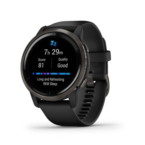 Garmin Zegarek Garmin Venu 2 (45 mm) Slate Stainless Steel Bezel / Black Case / Silicone Band Garmin Zegarek Garmin Venu 2 (45 mm) Slate Stainless Steel Bezel / Black Case / Silicone Band