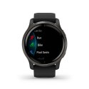 Garmin Zegarek Garmin Venu 2 (45 mm) Slate Stainless Steel Bezel / Black Case / Silicone Band