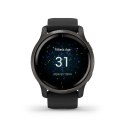 Garmin Zegarek Garmin Venu 2 (45 mm) Slate Stainless Steel Bezel / Black Case / Silicone Band
