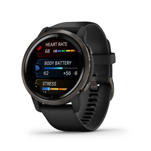 Garmin Zegarek Garmin Venu 2 (45 mm) Slate Stainless Steel Bezel / Black Case / Silicone Band Garmin Zegarek Garmin Venu 2 (45 mm) Slate Stainless Steel Bezel / Black Case / Silicone Band