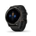 Garmin Zegarek Garmin Venu 2 (45 mm) Slate Stainless Steel Bezel / Black Case / Silicone Band