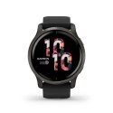 Garmin Zegarek Garmin Venu 2 (45 mm) Slate Stainless Steel Bezel / Black Case / Silicone Band
