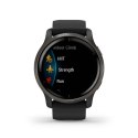 Garmin Zegarek Garmin Venu 2 (45 mm) Slate Stainless Steel Bezel / Black Case / Silicone Band