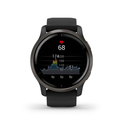 Garmin Zegarek Garmin Venu 2 (45 mm) Slate Stainless Steel Bezel / Black Case / Silicone Band Garmin Zegarek Garmin Venu 2 (45 mm) Slate Stainless Steel Bezel / Black Case / Silicone Band