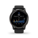 Garmin Zegarek Garmin Venu 2 (45 mm) Slate Stainless Steel Bezel / Black Case / Silicone Band