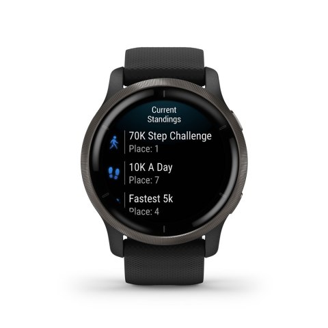Garmin Zegarek Garmin Venu 2 (45 mm) Slate Stainless Steel Bezel / Black Case / Silicone Band Garmin Zegarek Garmin Venu 2 (45 mm) Slate Stainless Steel Bezel / Black Case / Silicone Band