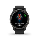 Garmin Zegarek Garmin Venu 2 (45 mm) Slate Stainless Steel Bezel / Black Case / Silicone Band