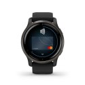 Garmin Zegarek Garmin Venu 2 (45 mm) Slate Stainless Steel Bezel / Black Case / Silicone Band