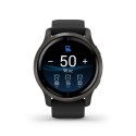 Garmin Zegarek Garmin Venu 2 (45 mm) Slate Stainless Steel Bezel / Black Case / Silicone Band