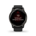 Garmin Zegarek Garmin Venu 2 (45 mm) Slate Stainless Steel Bezel / Black Case / Silicone Band