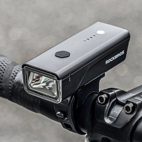 Rockbros Lampka rowerowa przednia Rockbros 24510003001 260 lm + kabel USB-C - USB-A - czarna Rockbros Lampka rowerowa przednia Rockbros 24510003001 260 lm + kabel USB-C - USB-A - czarna