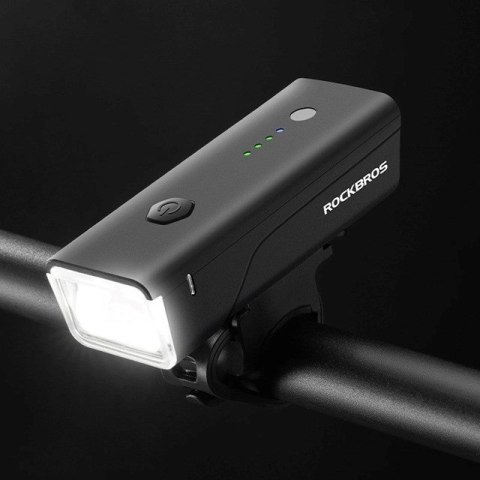 Rockbros Lampka rowerowa przednia Rockbros 24510003001 260 lm + kabel USB-C - USB-A - czarna Rockbros Lampka rowerowa przednia Rockbros 24510003001 260 lm + kabel USB-C - USB-A - czarna