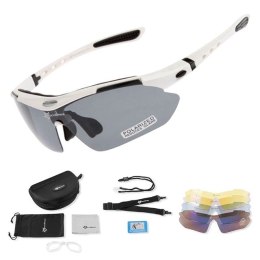 Rockbros Okulary rowerowe Rockbros 10002 polaryzujące - białe